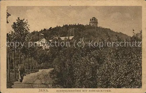 Jena Schweizerhoehe mit Bismarckturm Kat. Jena