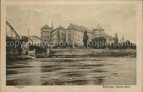 Torgau Schloss Hartenfels historische Bruecke Elbe Kat. Torgau