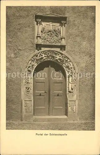 Torgau Portal der Schlosskapelle Relief Kat. Torgau
