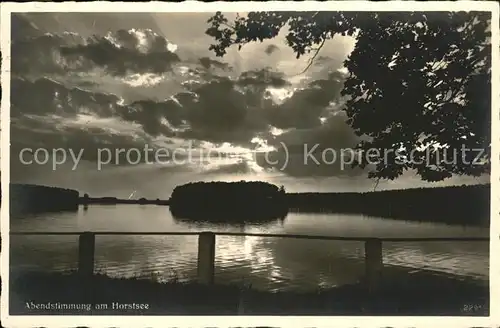 Wormsdorf Abendstimmung am Horstsee Insel Kat. Wormsdorf