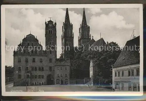 Oschatz Neumarkt Rathaus St. Aegidien Kirche Kat. Oschatz