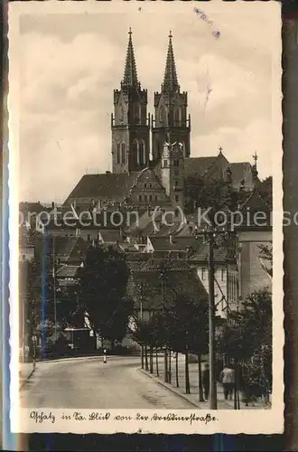 Oschatz Blick von Dresdenerstrasse St. Aegidien Kirche Kat. Oschatz