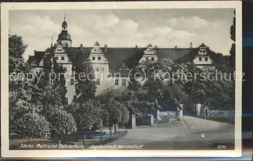 Wermsdorf Hubertusburg barockes Jagdschloss Saechsische Reit  und Fahrschule Kat. Wermsdorf