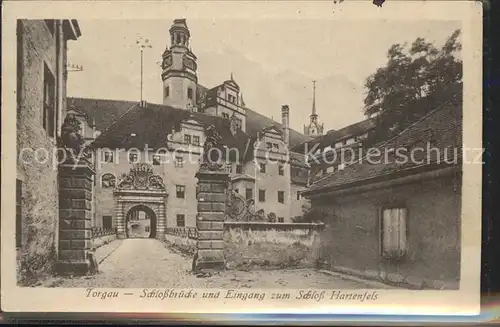 Torgau Schlossbruecke und Eingang zum Schloss Hartenfels Feldpost Kat. Torgau