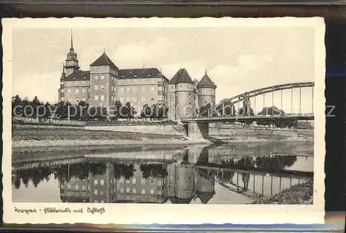 Torgau Schloss Hartenfels historische Bruecke Elbe Feldpost Kat. Torgau