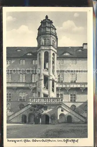 Torgau Wendelstein im Schlosshof Schloss Hartenfels Kupfertiefdruck Kat. Torgau