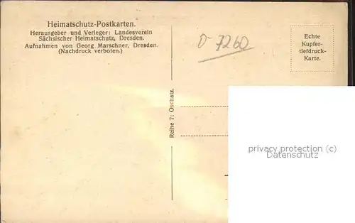 Oschatz Maulbeerbaum am Steinweg Kupfertiefdruck Heimatschutz Postkarte Kat. Oschatz