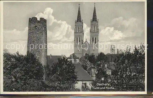 Oschatz Turm und St. Aegidien Kirche Kat. Oschatz