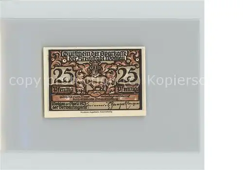 Wohlau Belgern-Schildau 25 Pfennig Gutschein Gymnasium Krone / Belgern /Nordsachsen LKR