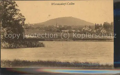 Wermsdorf Partie am Horstsee Blick zum Collmberg Kat. Wermsdorf