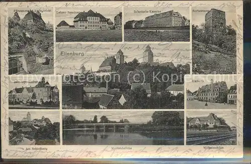 Eilenburg Fuerstenweg Amtsgericht Kgl. Lehrer Seminar Infanterie Kaserne Sorbenturm Gymnasium Schlossberg Muldenbruecke Wilhelmshoehe Ratha Kat. Eilenburg