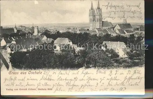Oschatz Ortsansicht mit St. Aegidien Kirche Kat. Oschatz