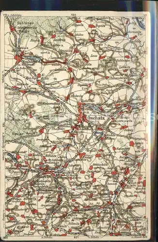 Oschatz und Umgebung Landkarte Wona Karte Kat. Oschatz