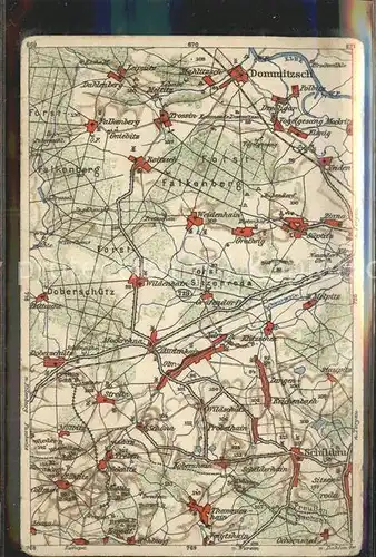 Schildau und Umgebung Landkarte Wona Karte Kat. Schildau Gneisenaustadt