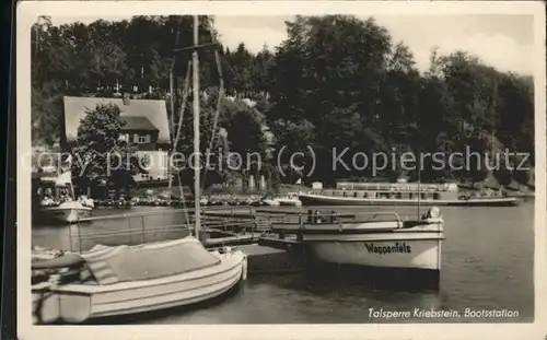 Kriebstein Talsperre mit Bootstation Kat. Kriebstein