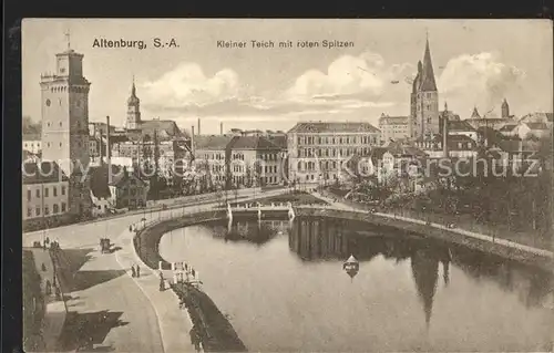 Altenburg Thueringen Kleiner Teich mit roten Spitzen / Altenburg /Altenburger Land LKR