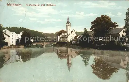 Waldheim Sachsen Zschopautal mit Rathaus Kat. Waldheim Sachsen