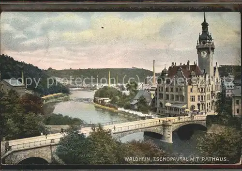 Waldheim Sachsen mit Bruecke u.Rathaus Kat. Waldheim Sachsen