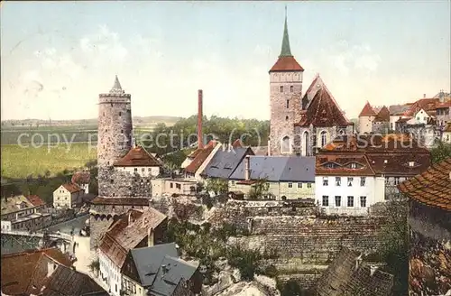 Bautzen Michaeliskirche und alte Wasserkunst Bahnpost Kat. Bautzen