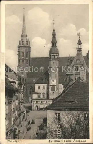 Bautzen Petrikirche und Rathaus Heimatschutz Postkarte Kat. Bautzen