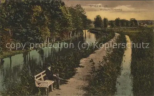 Luebbenau Spreewald Wotschofskaweg Kanal Wasserstrasse Kat. Luebbenau