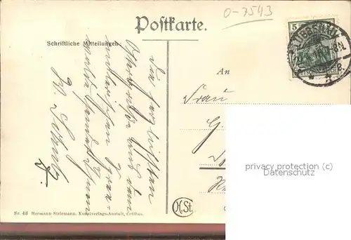 Leipe Dorfpartie Wasserstrasse Kahn Kaupe im Jahre 1908 Kat. Luebbenau