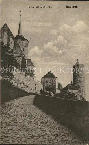 Bautzen Partie am Muehlentor Alte Wasserkunst Turm Kat. Bautzen