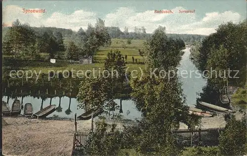 Raddusch Spreelauf Kahn Kat. Vetschau Spreewald