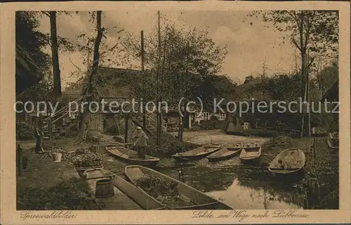 Lehde Bauerngehoeft Wasserstrasse Kahn Kat. Luebbenau