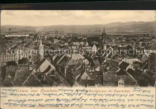 Bautzen Gesamtansicht aus der Vogelschau Kat. Bautzen