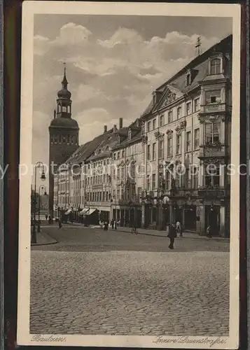 Bautzen Innere Lauenstrasse Lauenturm Heimatschutz Postkarte Kat. Bautzen