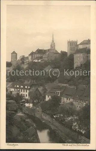 Bautzen Blick auf Petri Kirche Turm Heimatschutz Postkarte Kat. Bautzen