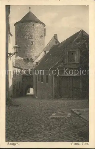 Bautzen Nikolai Turm Torbogen Heimatschutz Postkarte Kat. Bautzen