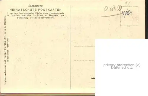 Bautzen Nikolai Turm Torbogen Heimatschutz Postkarte Kat. Bautzen