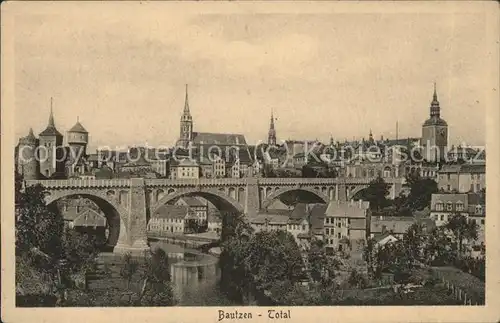 Bautzen Gesamtansicht Kronprinzenbruecke Spree Alte Wasserkunst Michaeliskirche Turm Kat. Bautzen