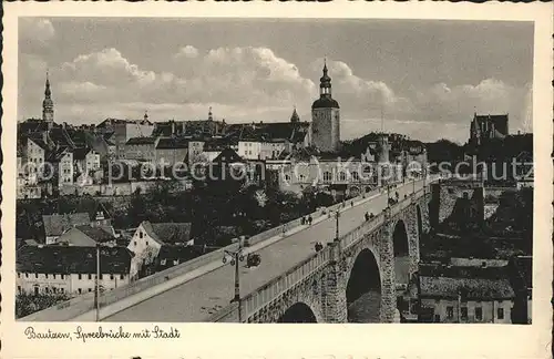 Bautzen Blick ueber die Stadt Spreebruecke Lauenturm Kat. Bautzen