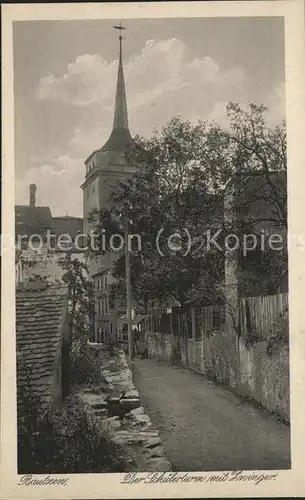 Bautzen Schuelerturm mit Zwinger Heimatschutz Postkarte Kupfertiefdruck Kat. Bautzen