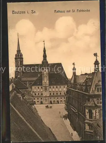 Bautzen Rathaus und Petrikirche Kat. Bautzen