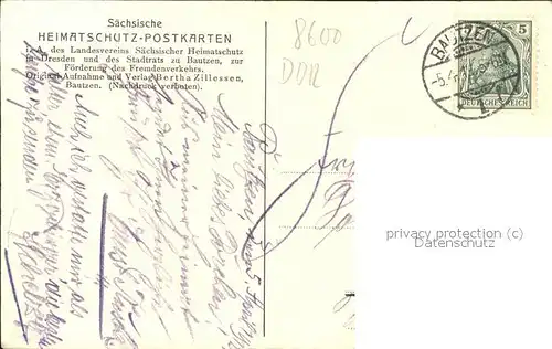 Bautzen Fischerpforte Michaeliskirche Stadtmauer Heimatschutz Postkarte Kat. Bautzen