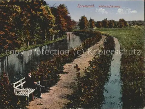 Luebbenau Spreewald Wotschofskaweg Kanal Wasserstrasse Kat. Luebbenau