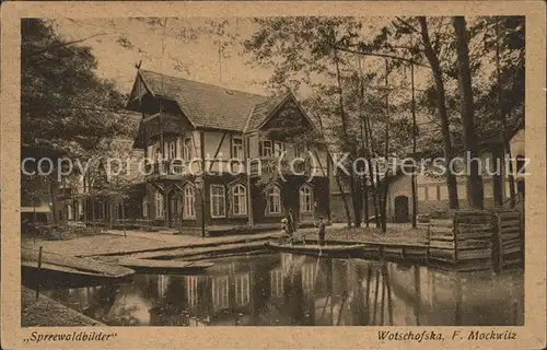 Wotschofska Waldhotel Restaurant Kahn Anlegestelle Spreewaldbilder Kat. Luebbenau