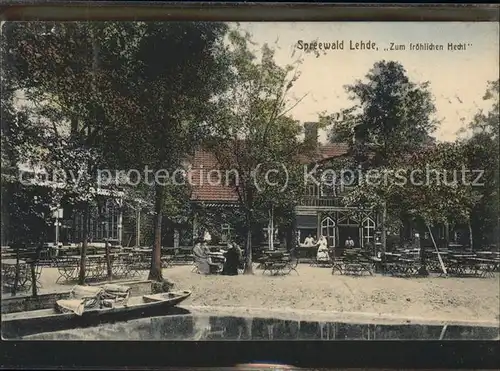 Lehde Gasthaus Logierhaus "Zum froehlichen Hecht" Wasserstrasse Kahn Kaupe Kat. Luebbenau