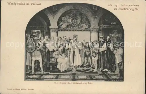 Frankenberg Sachsen Wandgemaelde im Festsaal des Kgl Lehrerseminars Kat. Frankenberg Sachsen