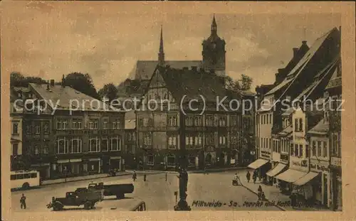 Mittweida Marktplatz mit Rathaus Kat. Mittweida