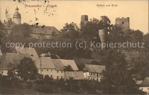 Frauenstein Sachsen Schloss und Ruine Kat. Frauenstein Sachsen