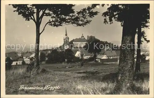 Frauenstein Sachsen Ortsblick mit Kirche Kat. Frauenstein Sachsen