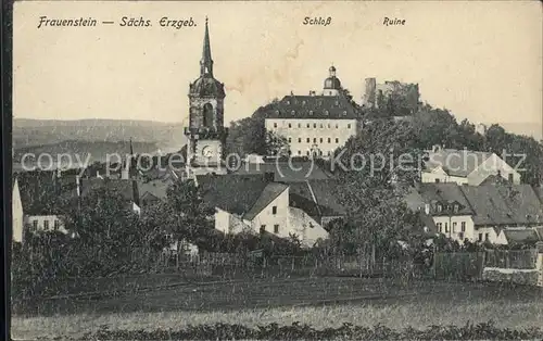 Frauenstein Sachsen Schloss Ruine Kat. Frauenstein Sachsen