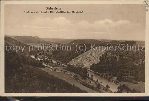 Siebenlehn Panorama von der Amalie Dittrich Hoehe Kat. Grossschirma