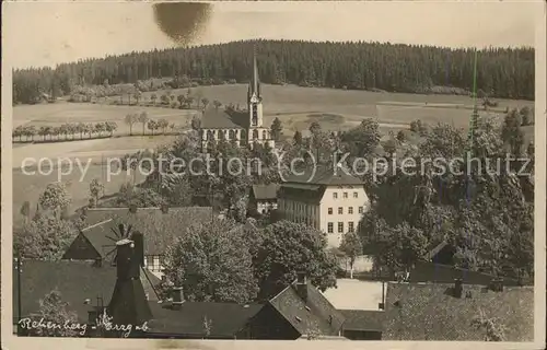 Rechenberg Bienenmuehle Osterzgebirge Teilansicht mit Kirche Kat. Rechenberg Bienenmuehle