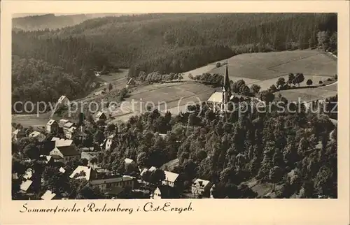 Rechenberg Bienenmuehle Osterzgebirge Teilansicht mit Kirche Kat. Rechenberg Bienenmuehle